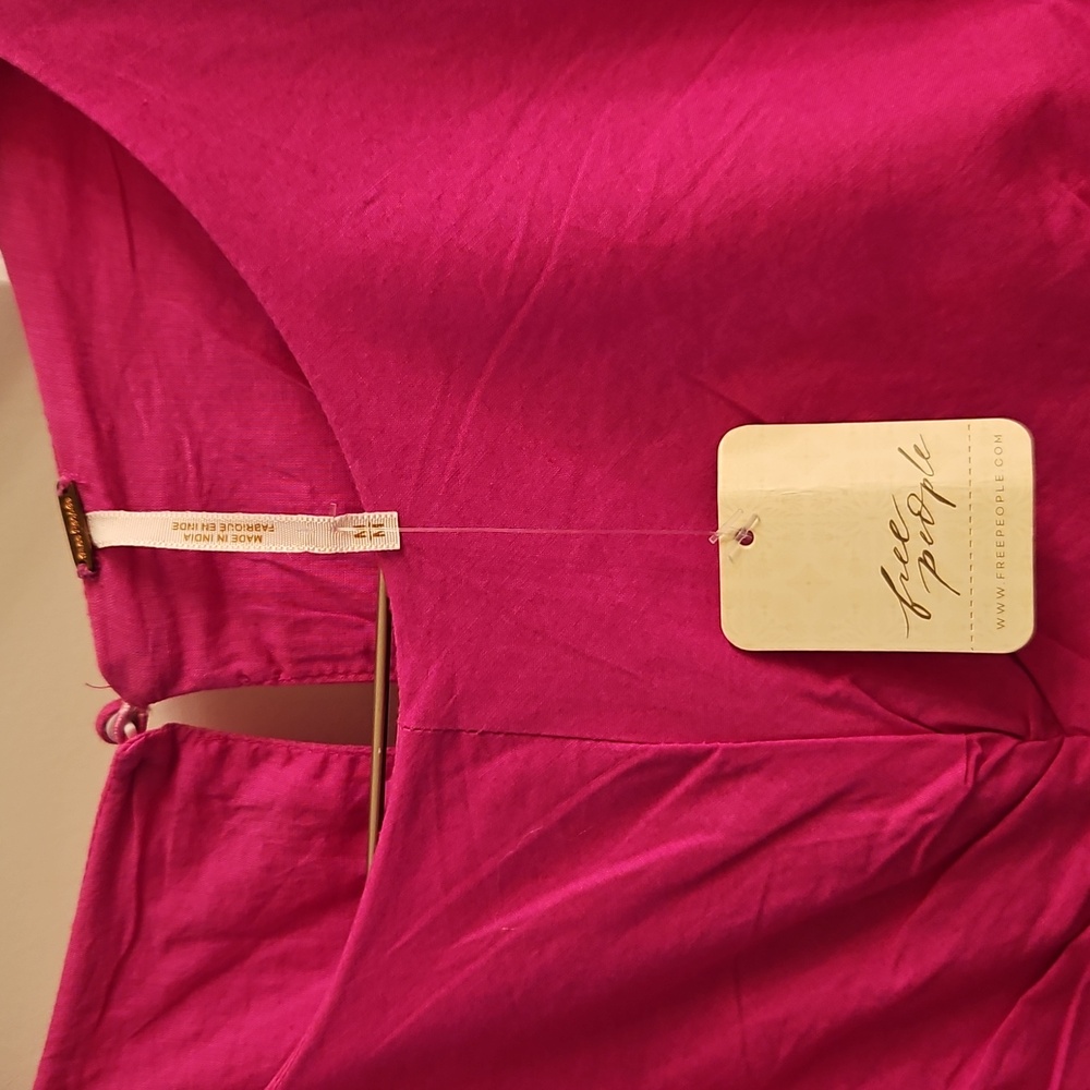 Free People Hot Pink Hope Mini Dress, NWT, M, Cotton, Summer - Picture 6 of 11